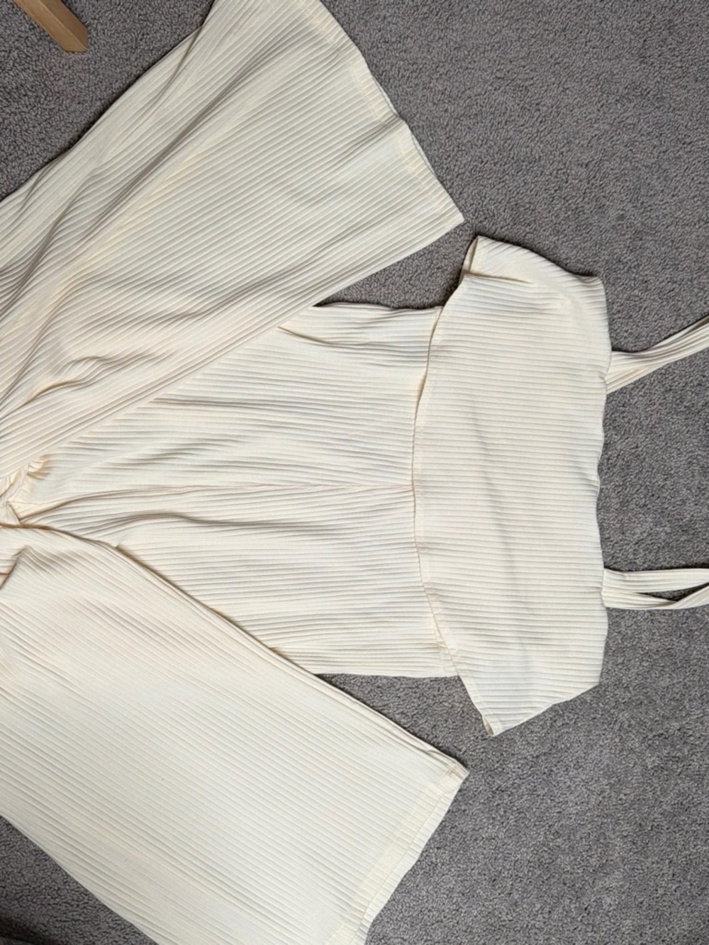 Hurley Cream Ribbed Jumpsuit Romper